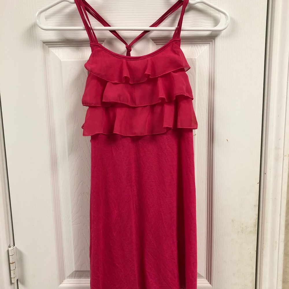 Express Ruffle Spaghetti Strap Tank